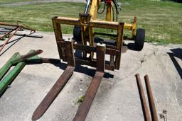 Ag Krane 3pt Pallet Fork Crane, Dolly Wheels, Dual Cylinders, Brakets For Lifting Bulk Bags