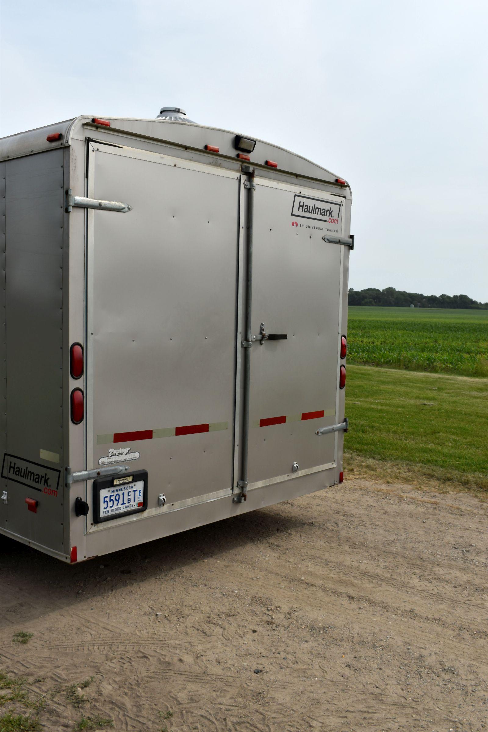 2007 Haulmark Enclosed Cargo Trailer Fish House, Fully Insulated, 14.5’, Heater, Bunks, Sleeves For