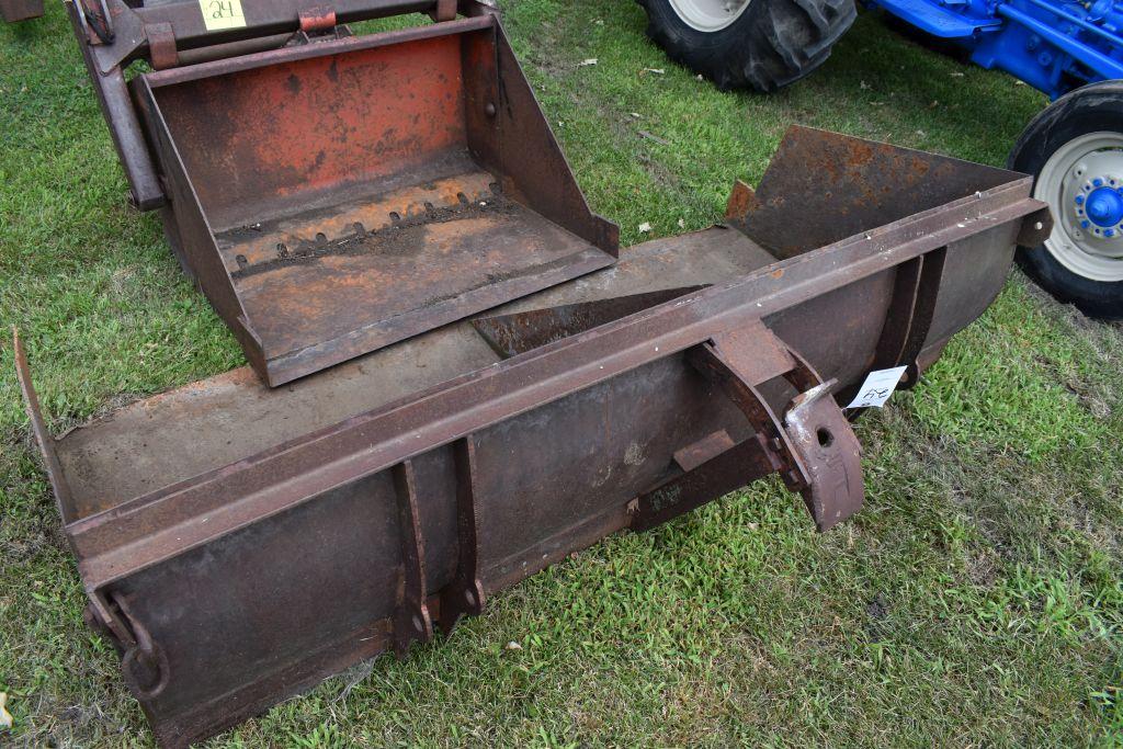 Ford Hydraulic Lift Trip Bucket Loader, 2 Buckets, Came Off Ford 4000 Tractor