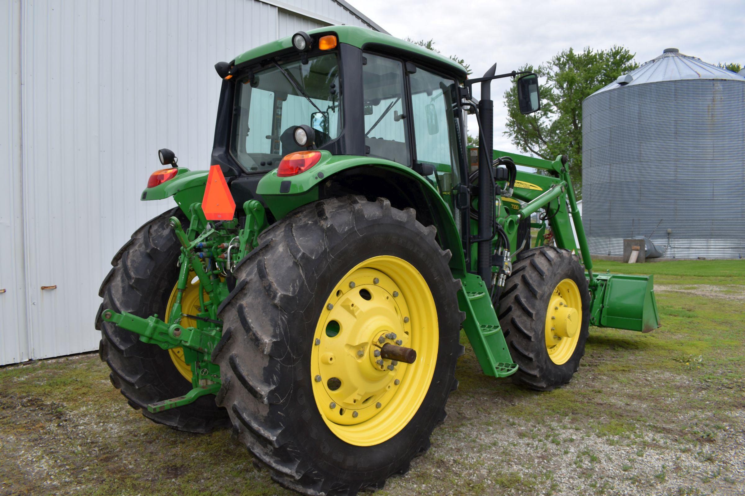 2011 John Deere 7330 MFWD, 1900 Hours w/ JD 741 Self-Leveling Loader 86” Bucket, Front Brush Guard,