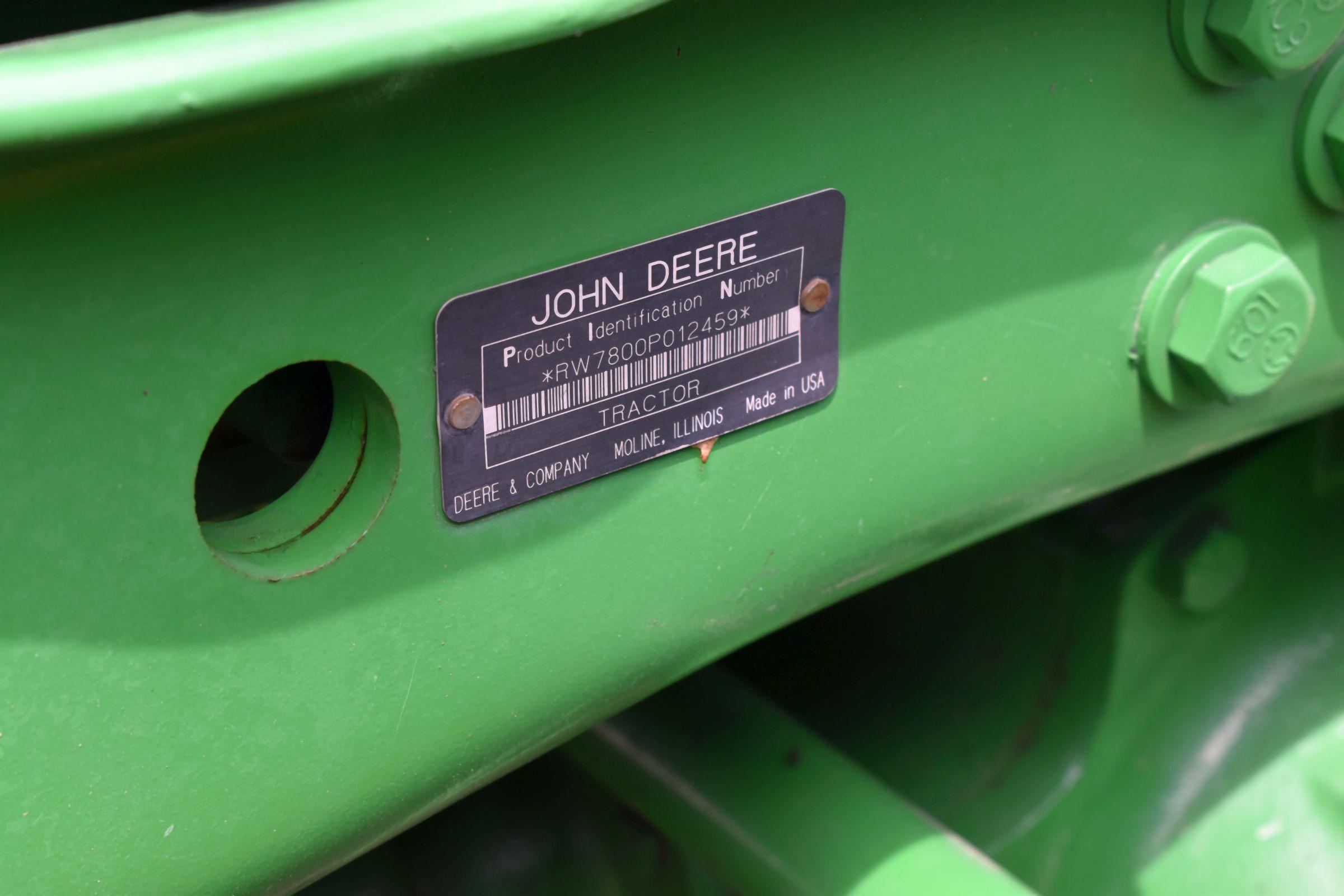 1995 John Deere 7800 MFWD, 3823 Hours, 480/80R42 Rear Duals 75%, PS 19 Sp, 3pt, No Quick Hiitch