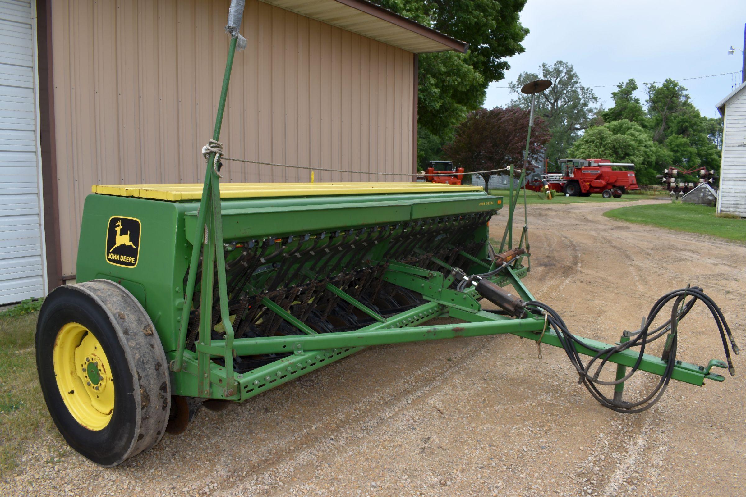 John Deere 8300 Grain Drill, 13’x 6” Spacings, Small Grass Attachment, Markers