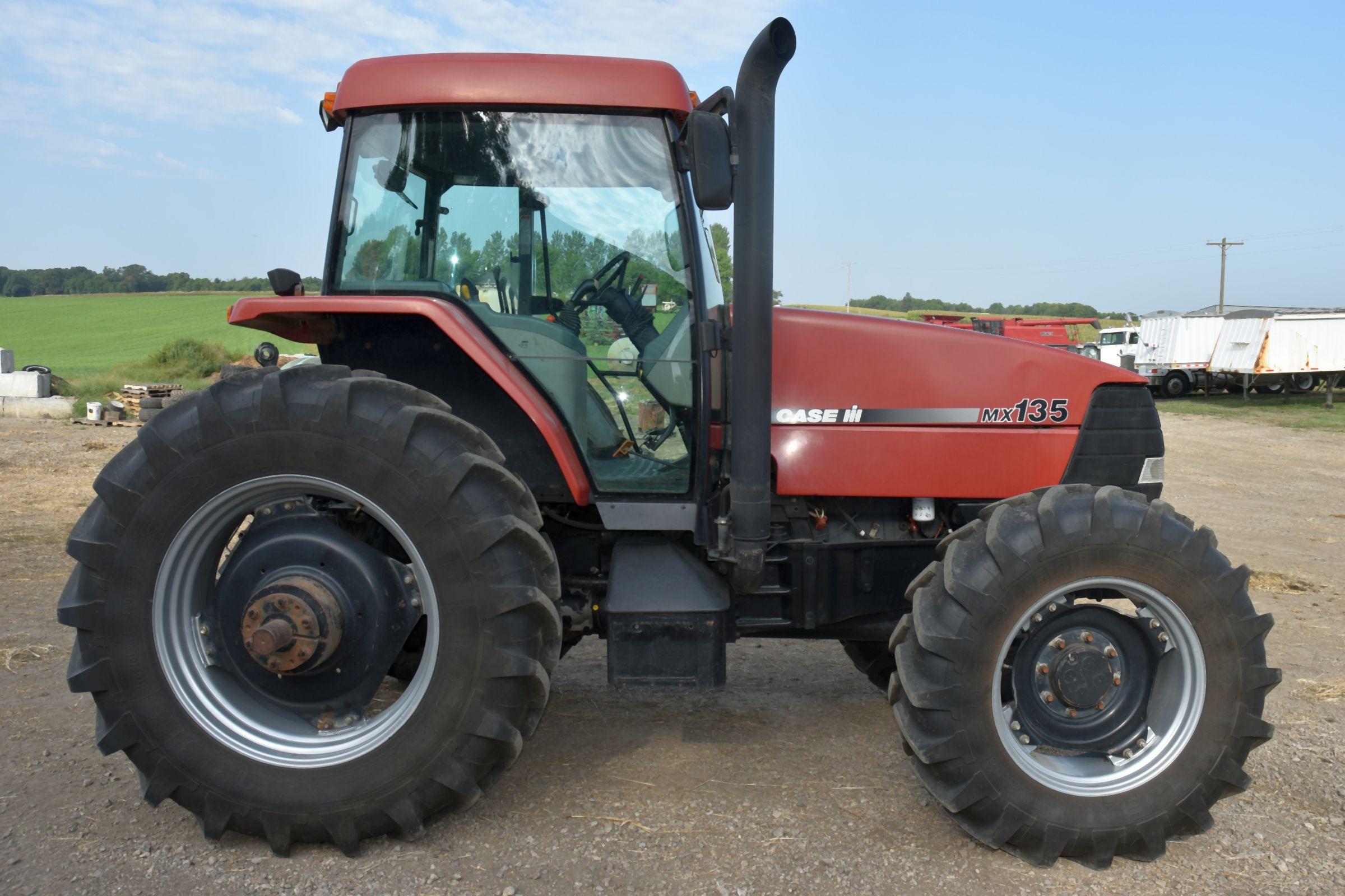 1997 Case IH MX135 MFWD, 10,337 Hours, 18.4x38 Michelin 95%, 4x4 Partial Power Shift, Left Hand Reve