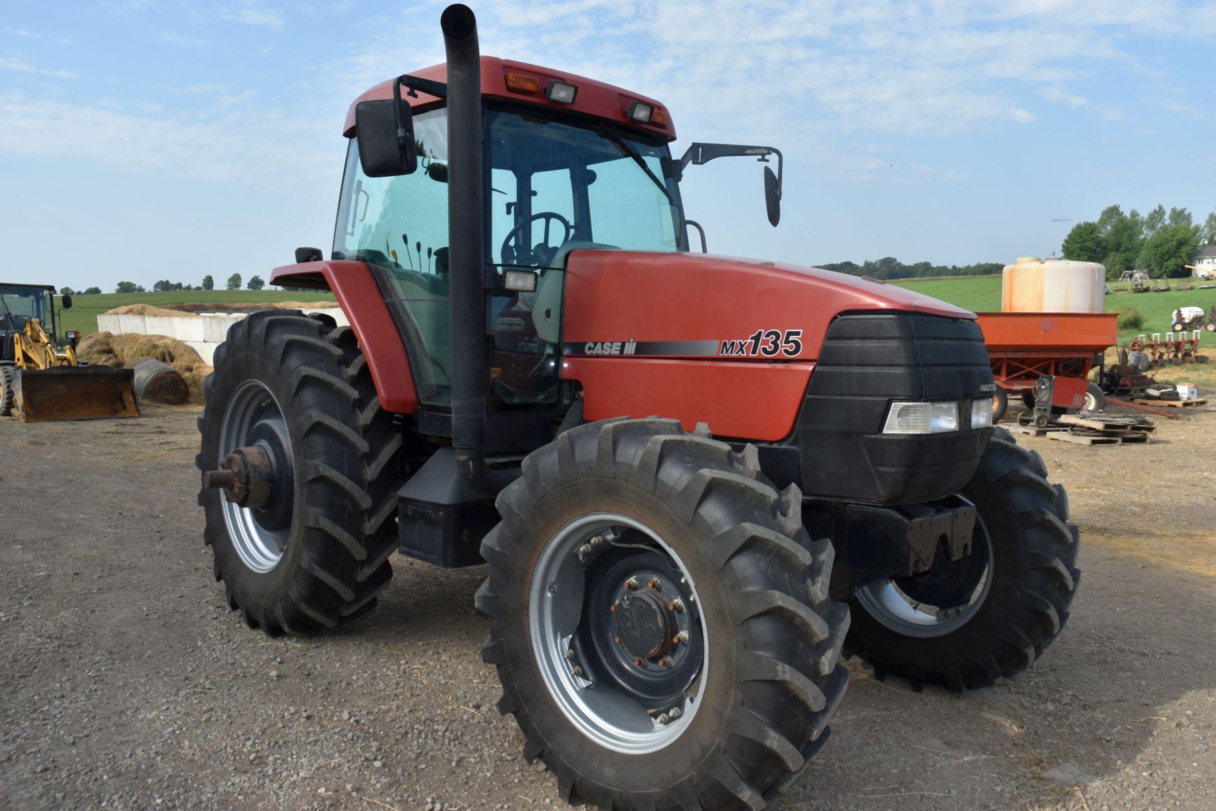 1997 Case IH MX135 MFWD, 10,337 Hours, 18.4x38 Michelin 95%, 4x4 Partial Power Shift, Left Hand Reve