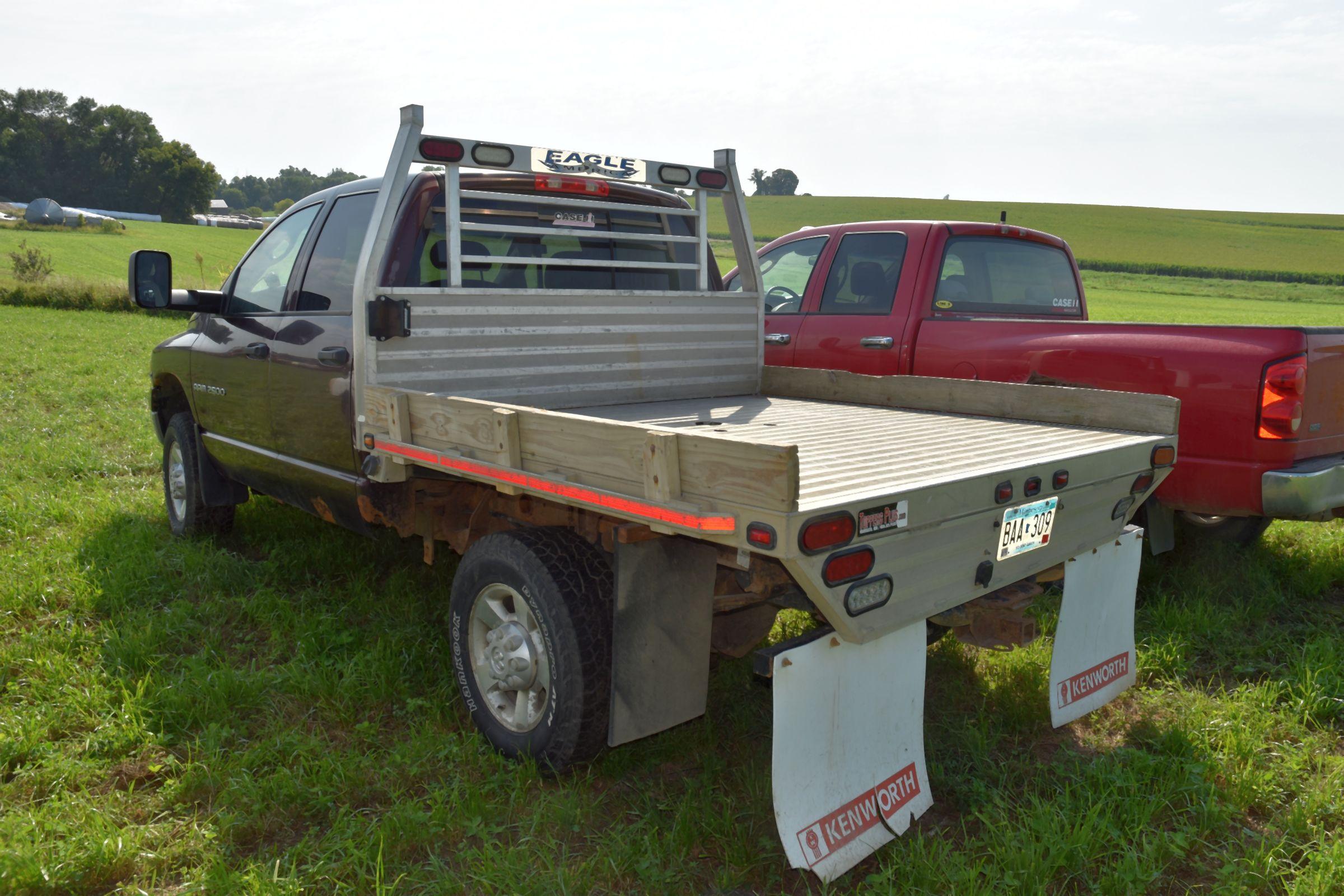 2004 Dodge Ram 2500, 5.9L Cummins Diesel, Auto, 317,698 Miles, 4x4, With 7’ Eagle American Aluminum