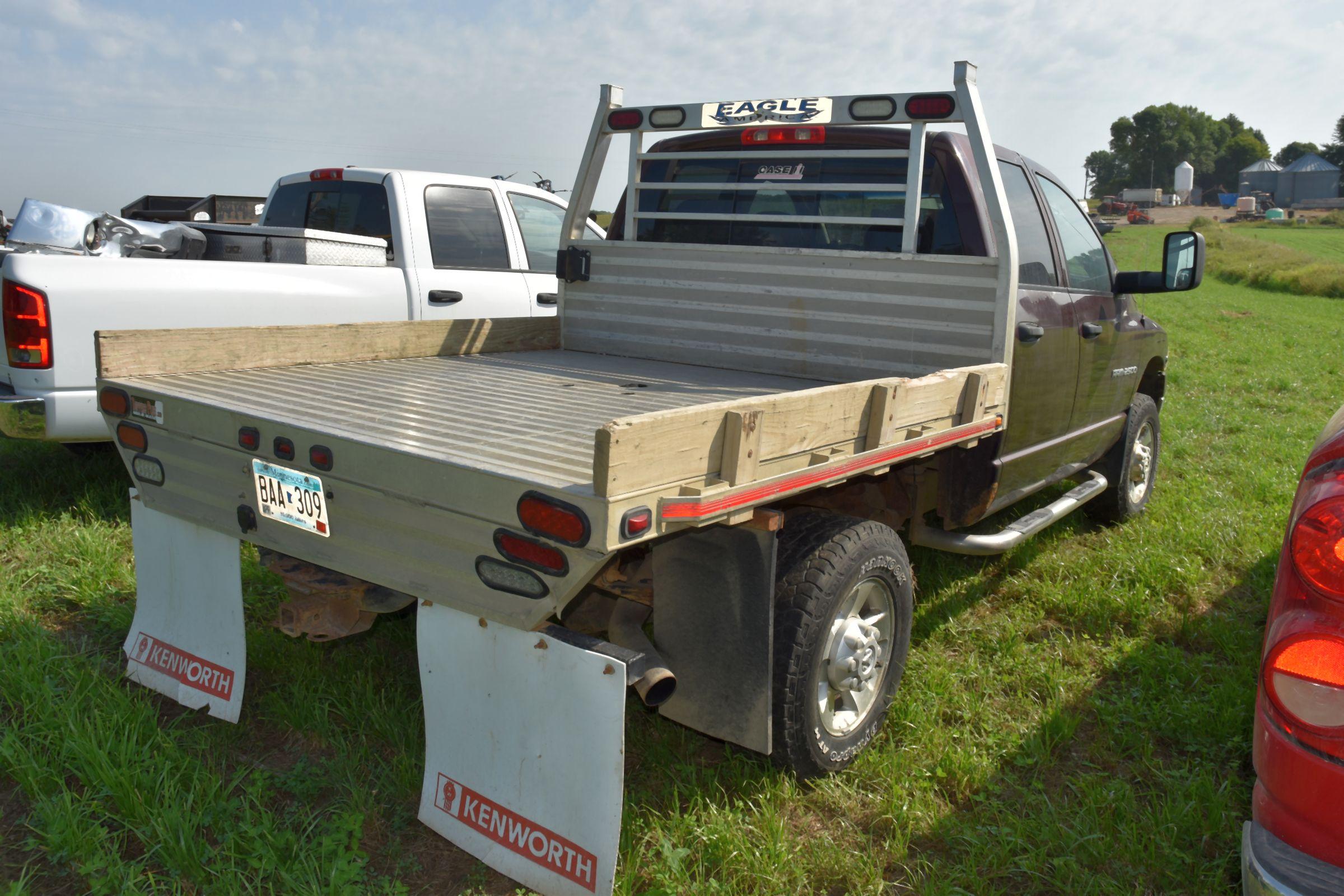 2004 Dodge Ram 2500, 5.9L Cummins Diesel, Auto, 317,698 Miles, 4x4, With 7’ Eagle American Aluminum