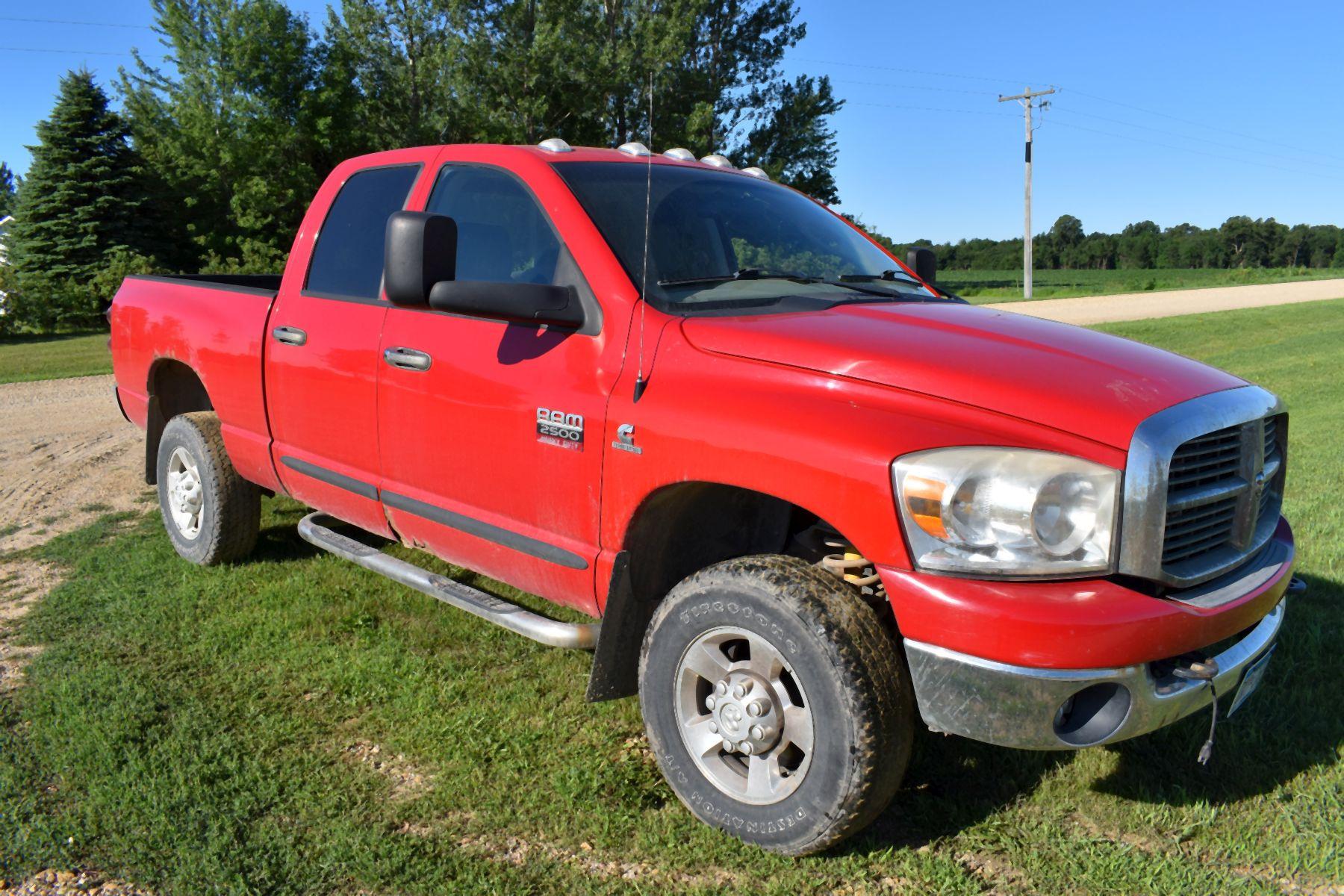 2008 Dodge Ram 2500 Crew Cab, 6.7 Cummins, Diesel, Auto, 4x4, 136,269 Miles, Prior Salvage Title, Cl