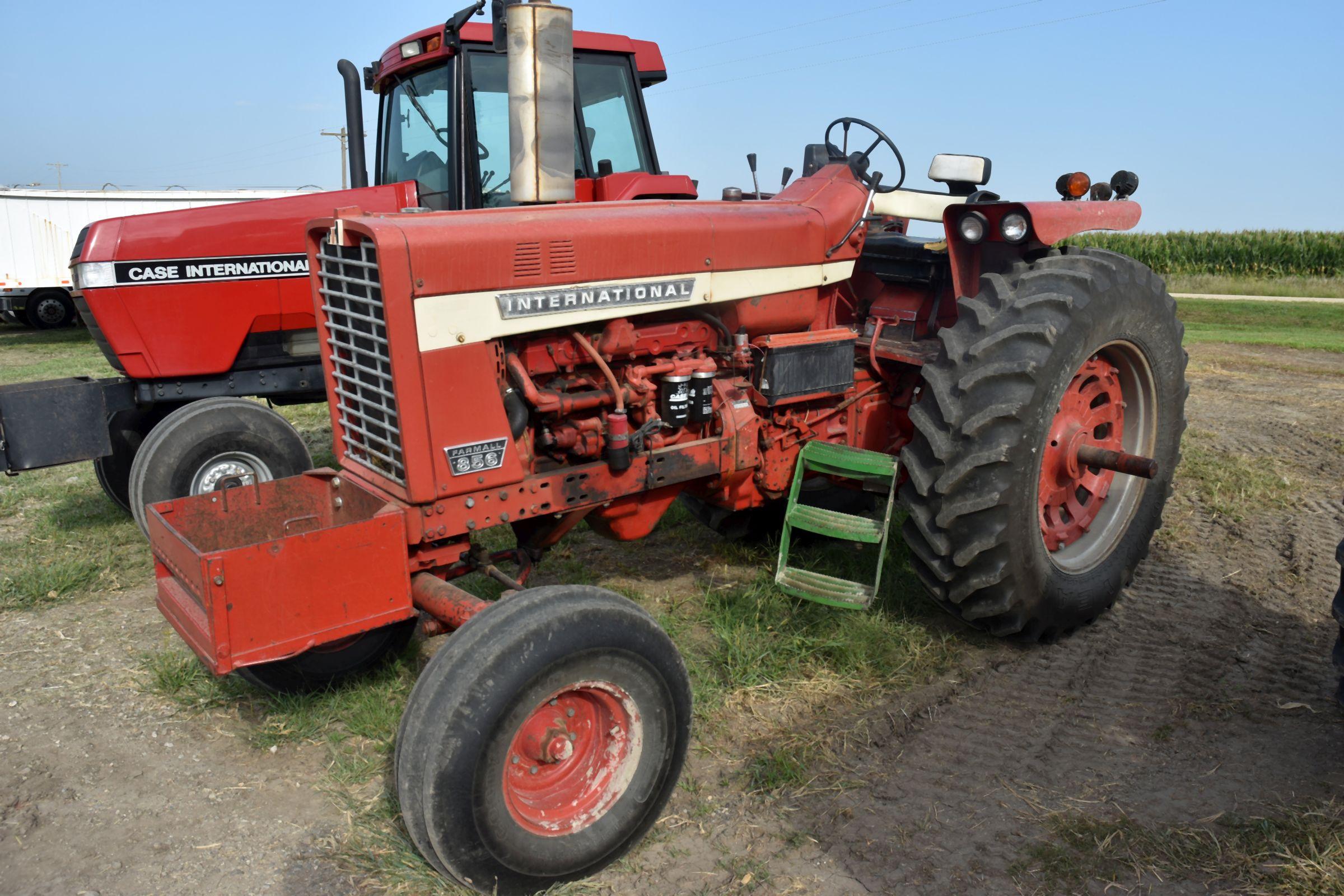 International 856 Diesel Tractor, Open Station 3140 Hours Showing, Unknown Actual Hours, Good TA, 3p