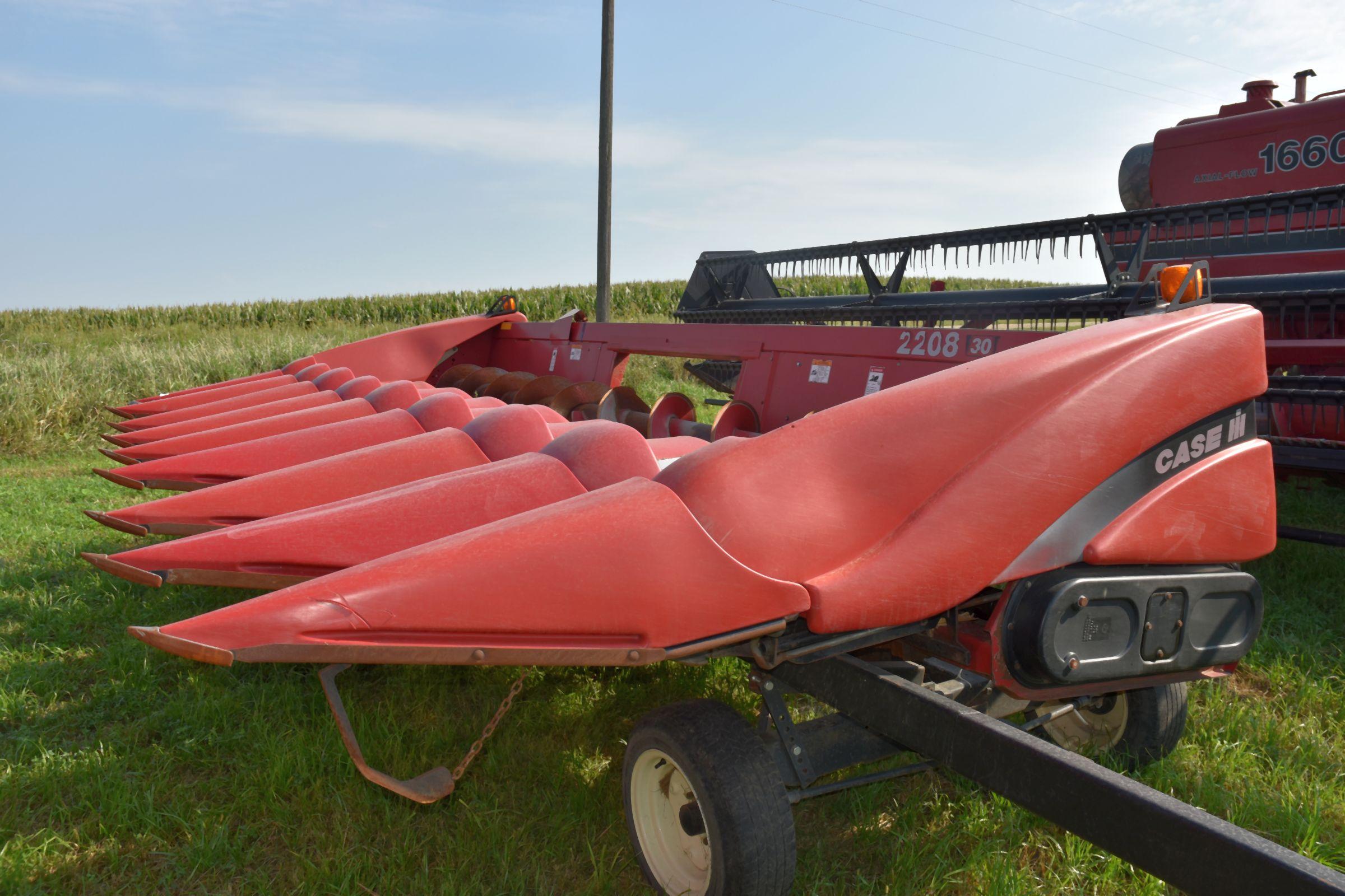 2003 Case IH 2208 Corn Head, 8 Row 30”, Hydraulic Deck Plates, Field Tracker, Poly, Header Height, D