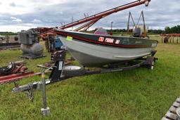 1990 Bass Tracker Boat & Trailer With  A 1997  Mercury 40hp Motor,Front Trolling Motor,  Console, Bo