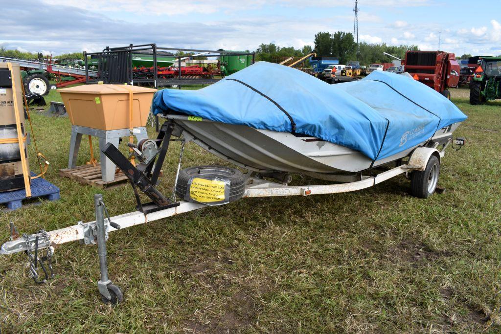 1987 Lowe Boat With 30hp Evinrude Motor,  Livewell, 2 Depth Finders, Trolling Motor,  With 1987 BMMF