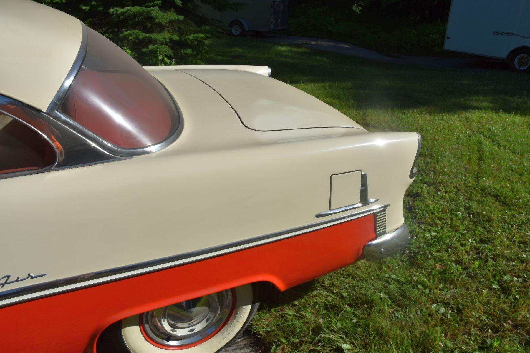 1955 Chevy Belair 2-Door Hardtop, Red & White, 2 Tone Matching Interior, 265V8, 3 Speed Stick, 2652