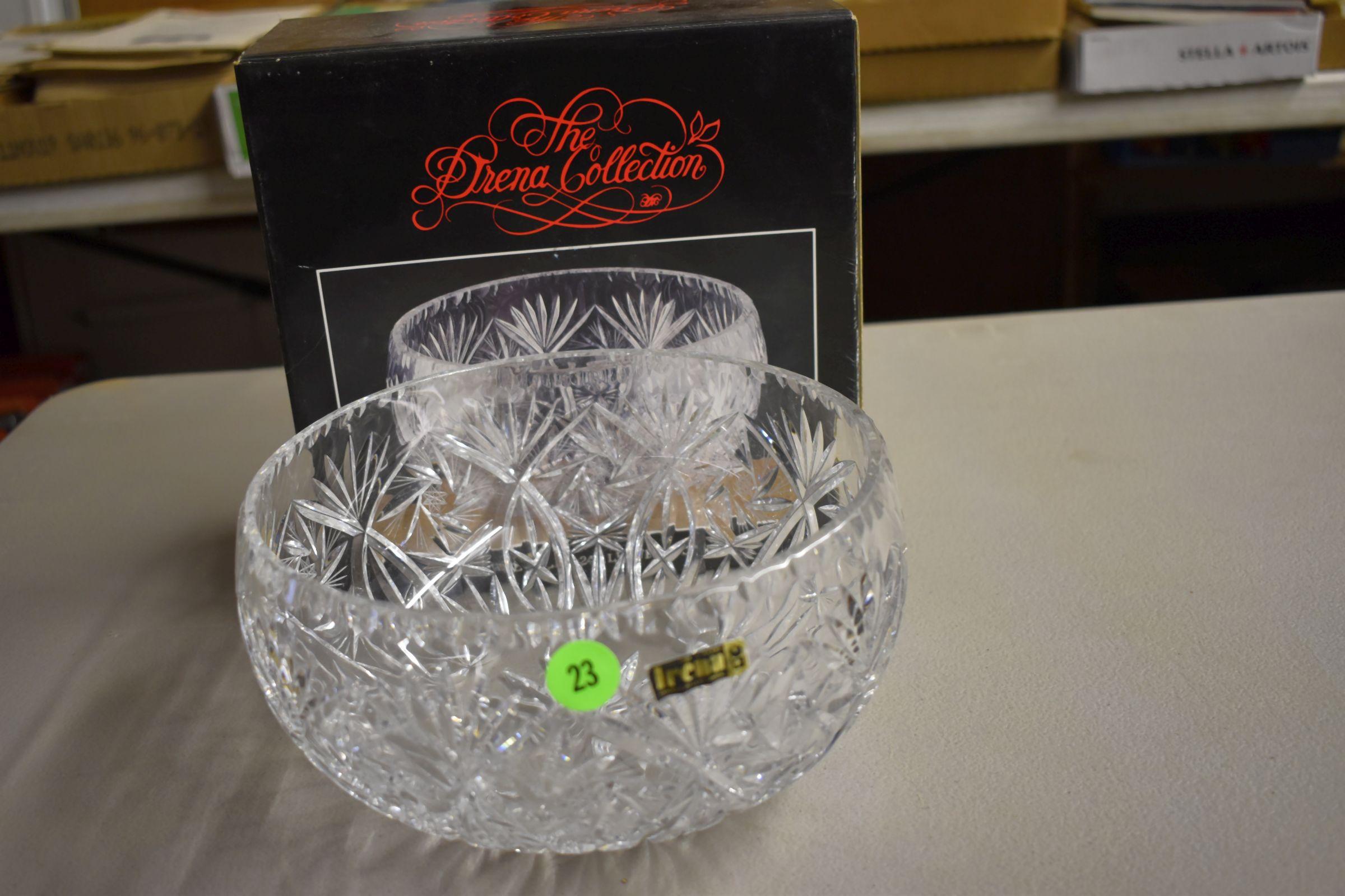 Hand Cut Lead Crystal Bowl Wth Box