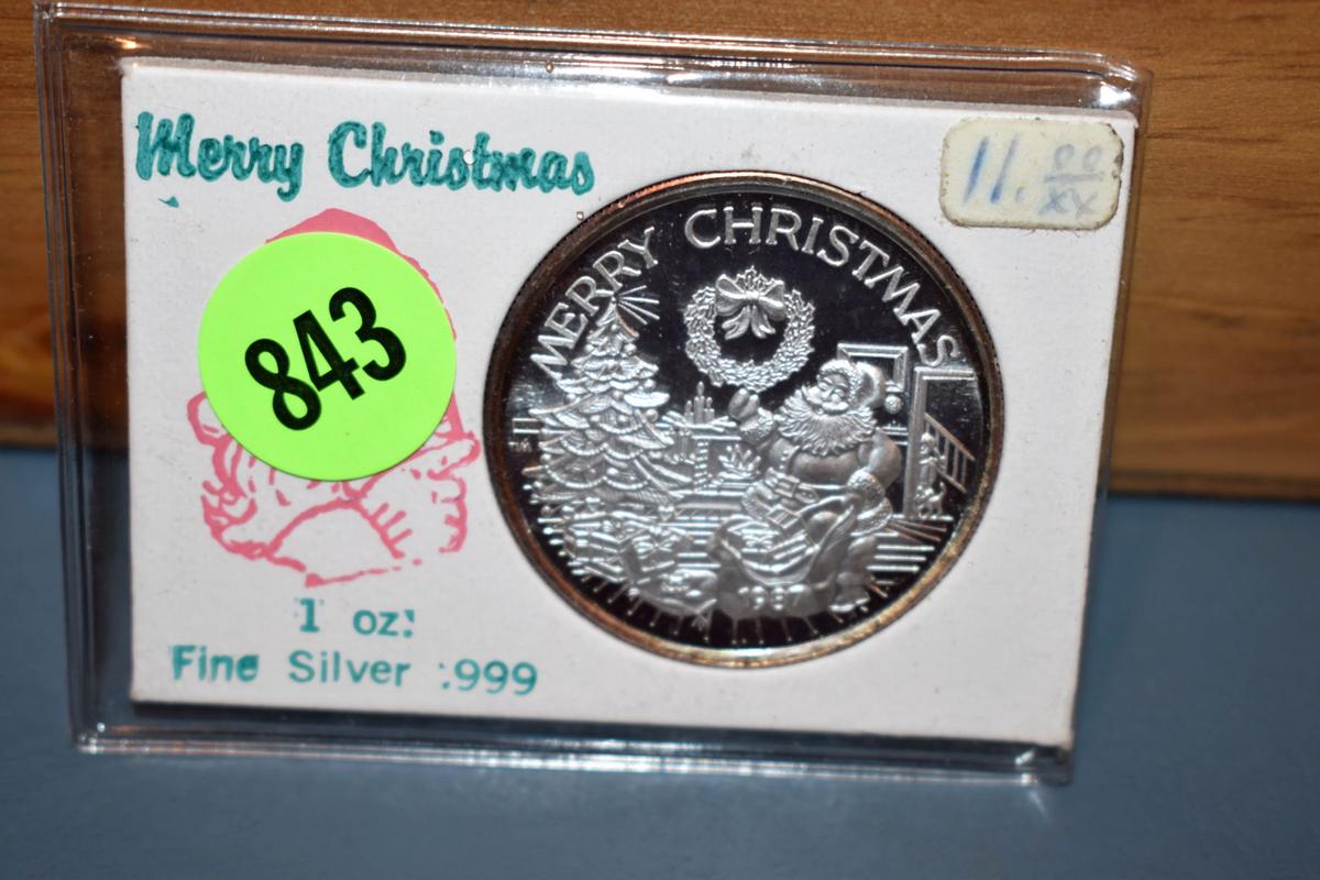 1987 Merry Christmas 1 Ounce Silver Coin