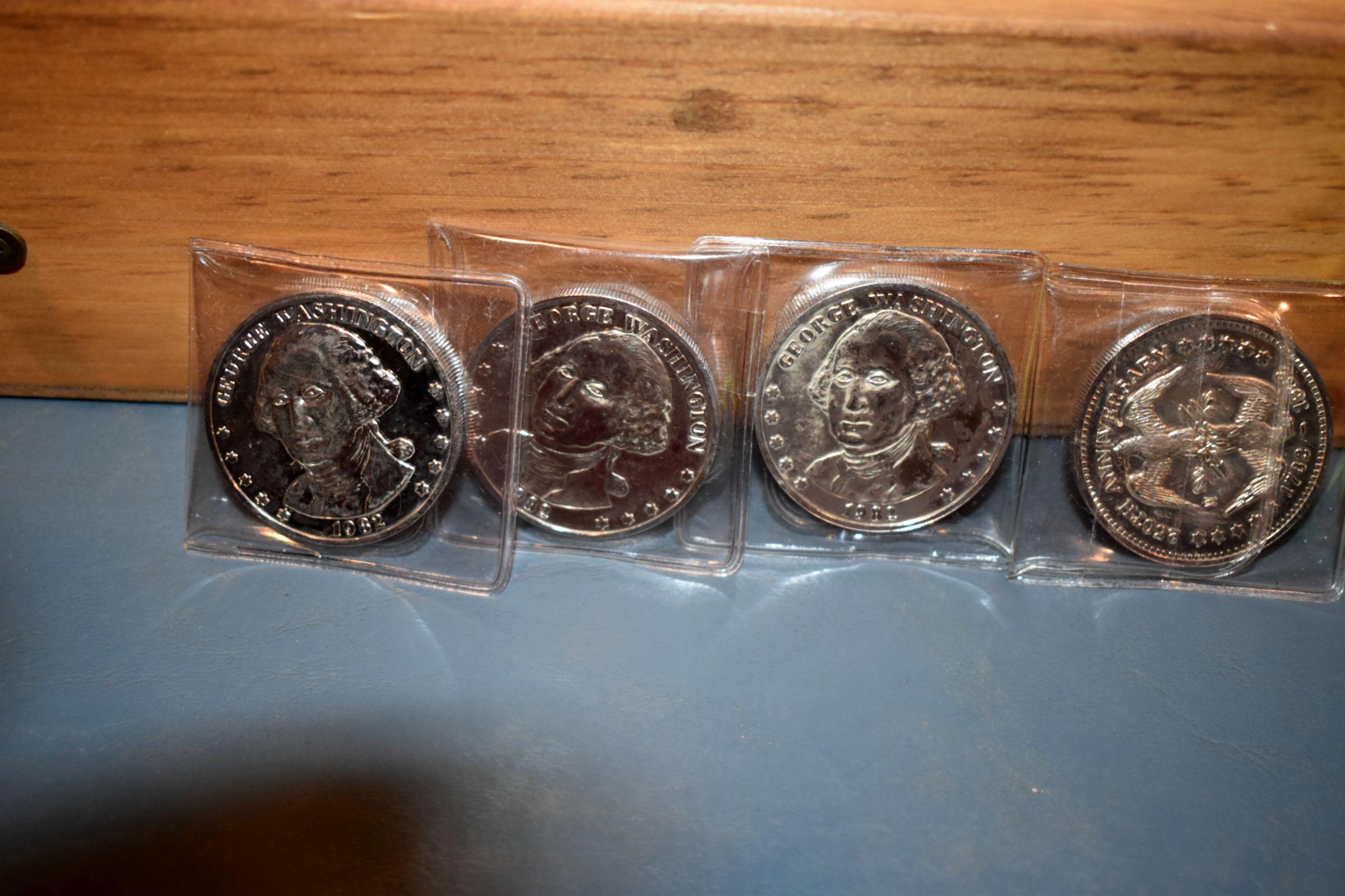 4 George Washington 250th  Anniversary Coins, selling 4x$