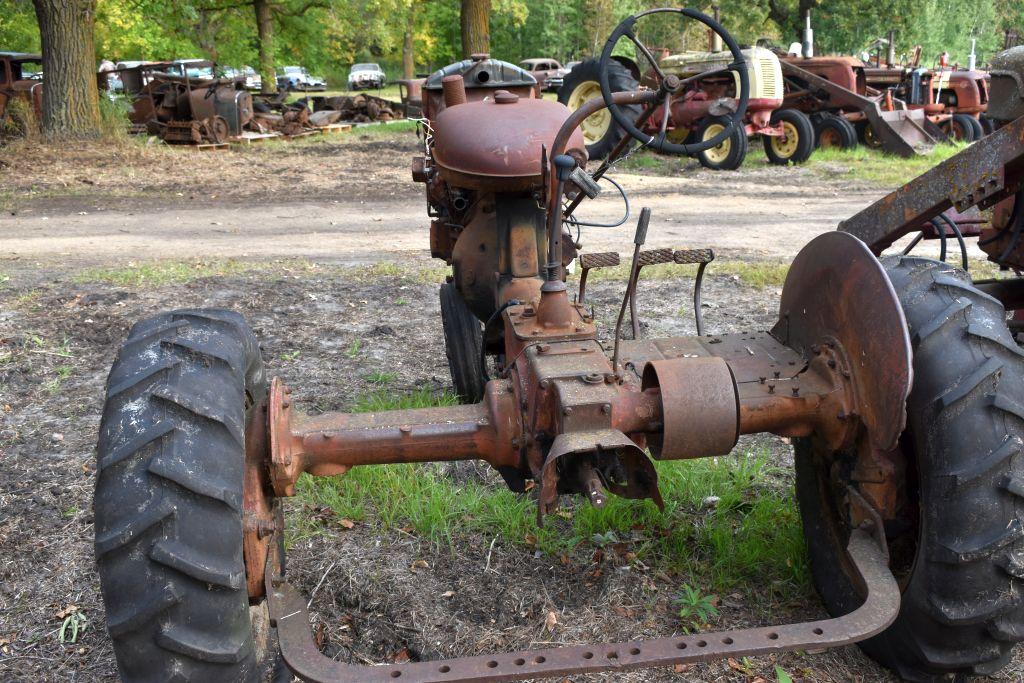 Farmall A wide front, rear weights, missing hood