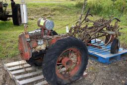 Standard Twin garden tractor, self propelled with plow non running