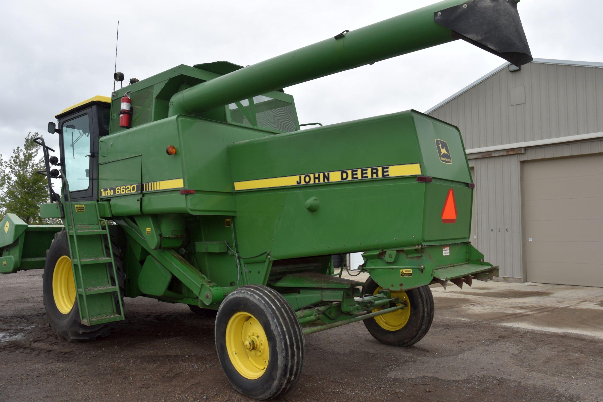 John Deere 6620 Turbo Diesel Combine, 24.5x32 Tires, Approx 3,439 Hours On Machine Tach Was Replaced