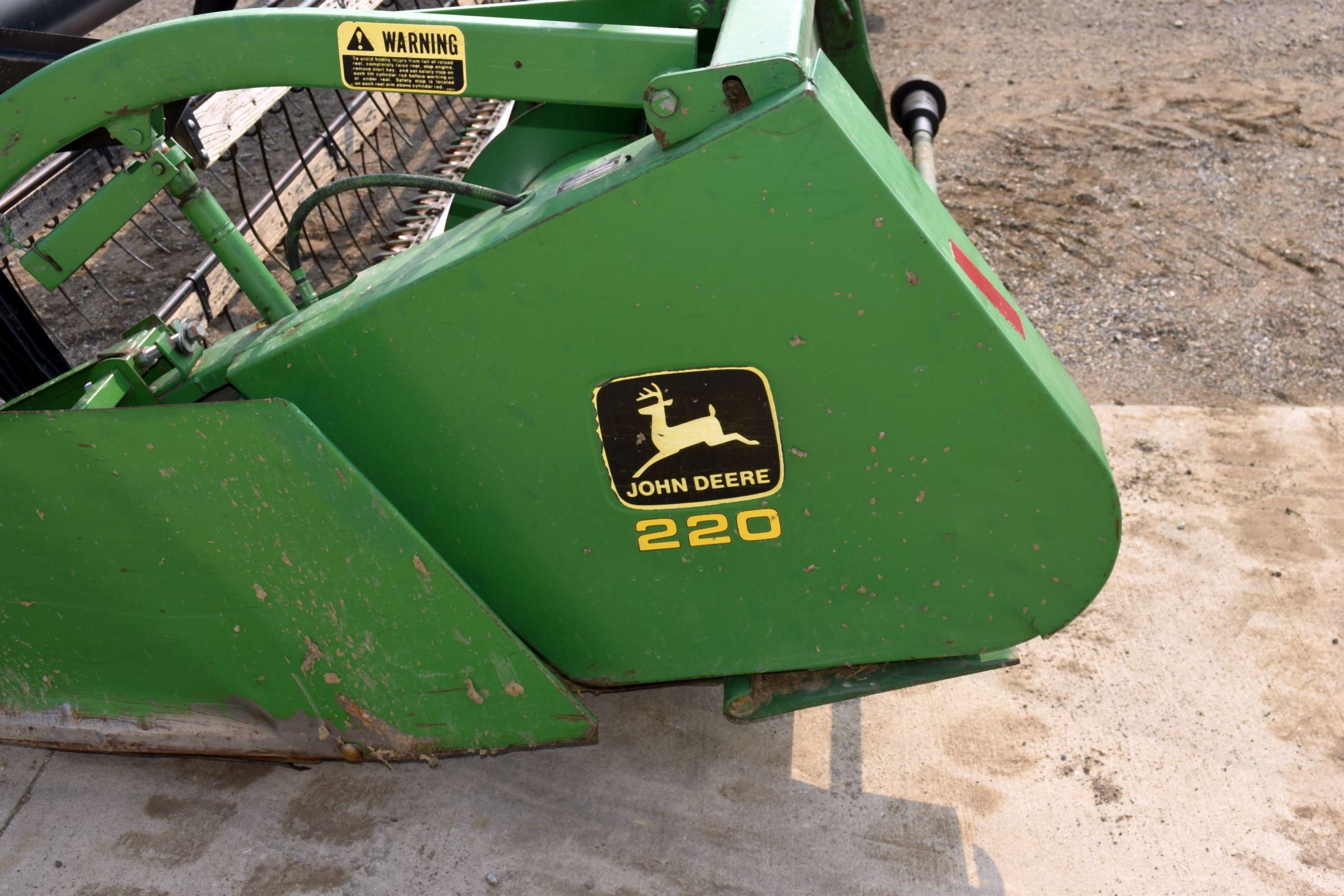 John Deere 220 Bean Head, 20’, Rock Guard, SN: F611673, New Sickle and Section In 2019