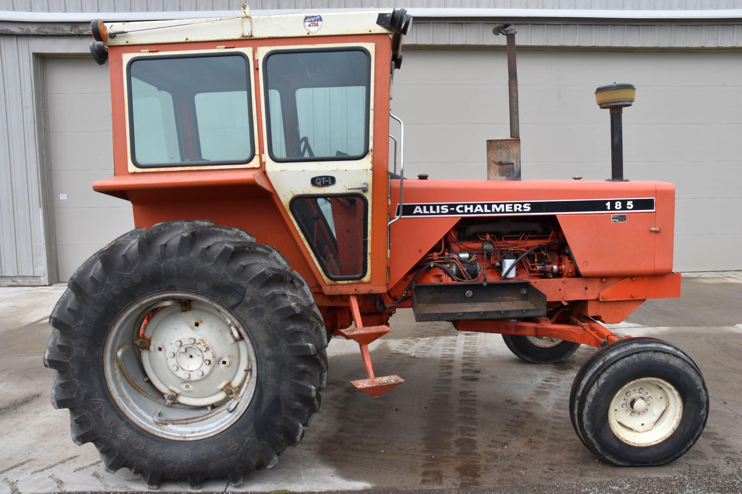 Allis Chalmers 185 Diesel Tractor, 2WD, 4153 Actual One Owner Hours, 18.4R30 Tires AT 90%, Hi/Lo 4 S