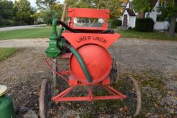 Custom Built Steel Wheel Water Wagon, With F.E. Myers & Bro Water Pump