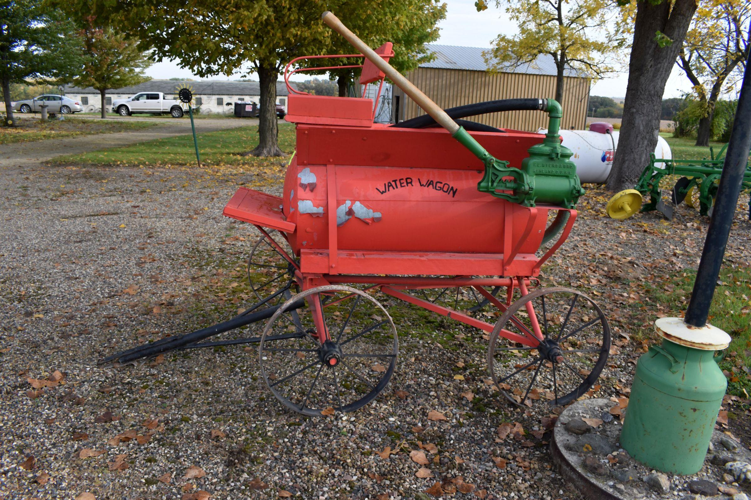 Custom Built Steel Wheel Water Wagon, With F.E. Myers & Bro Water Pump