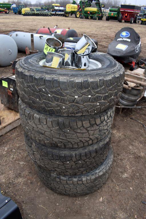 Cooper Discoverer ATP M+P LT285/70R17 Tires,  Load Range E, On American Racing Aluminum  Rims, 8 Bol