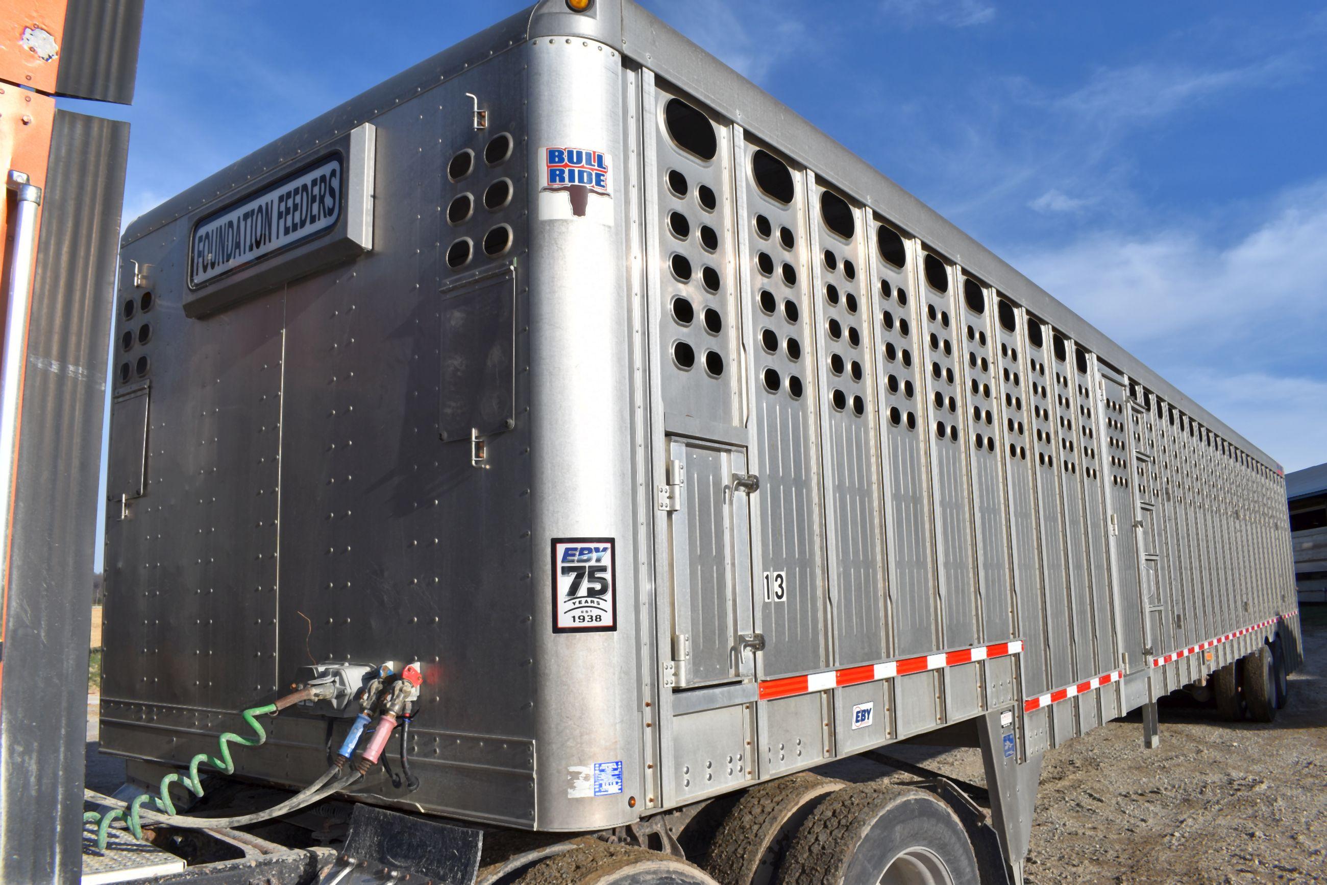 2014 Eby All Aluminum Ground Load Semi Livestock Trailer, 53’x102”x92”, 5 Compartment, Tandem Axle,