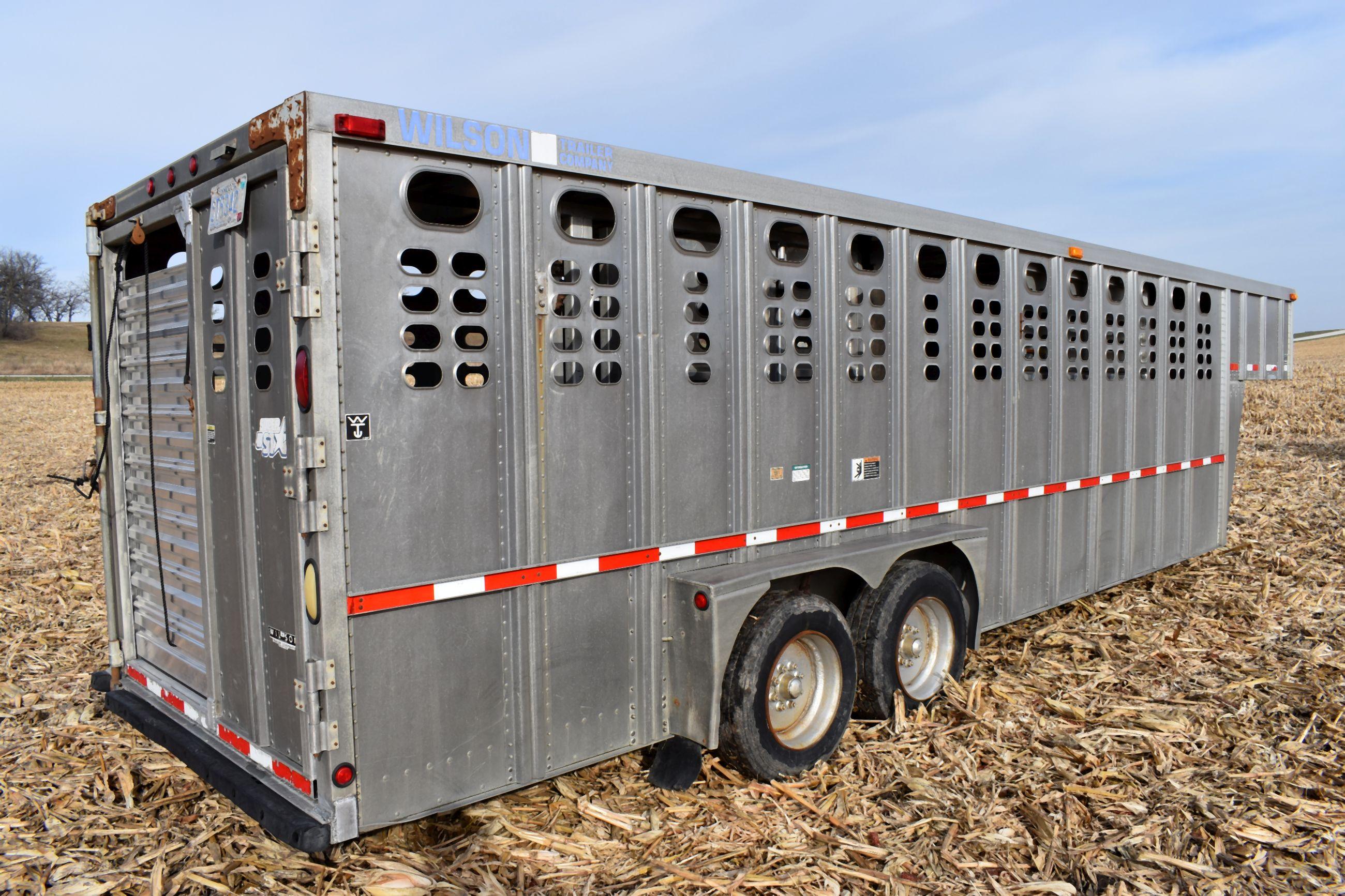 2002 Wilson Super Star All Aluminum Gooseneck Livestock Trailer, 24’x7’, 3 Compartments, 8000 lbs Ta