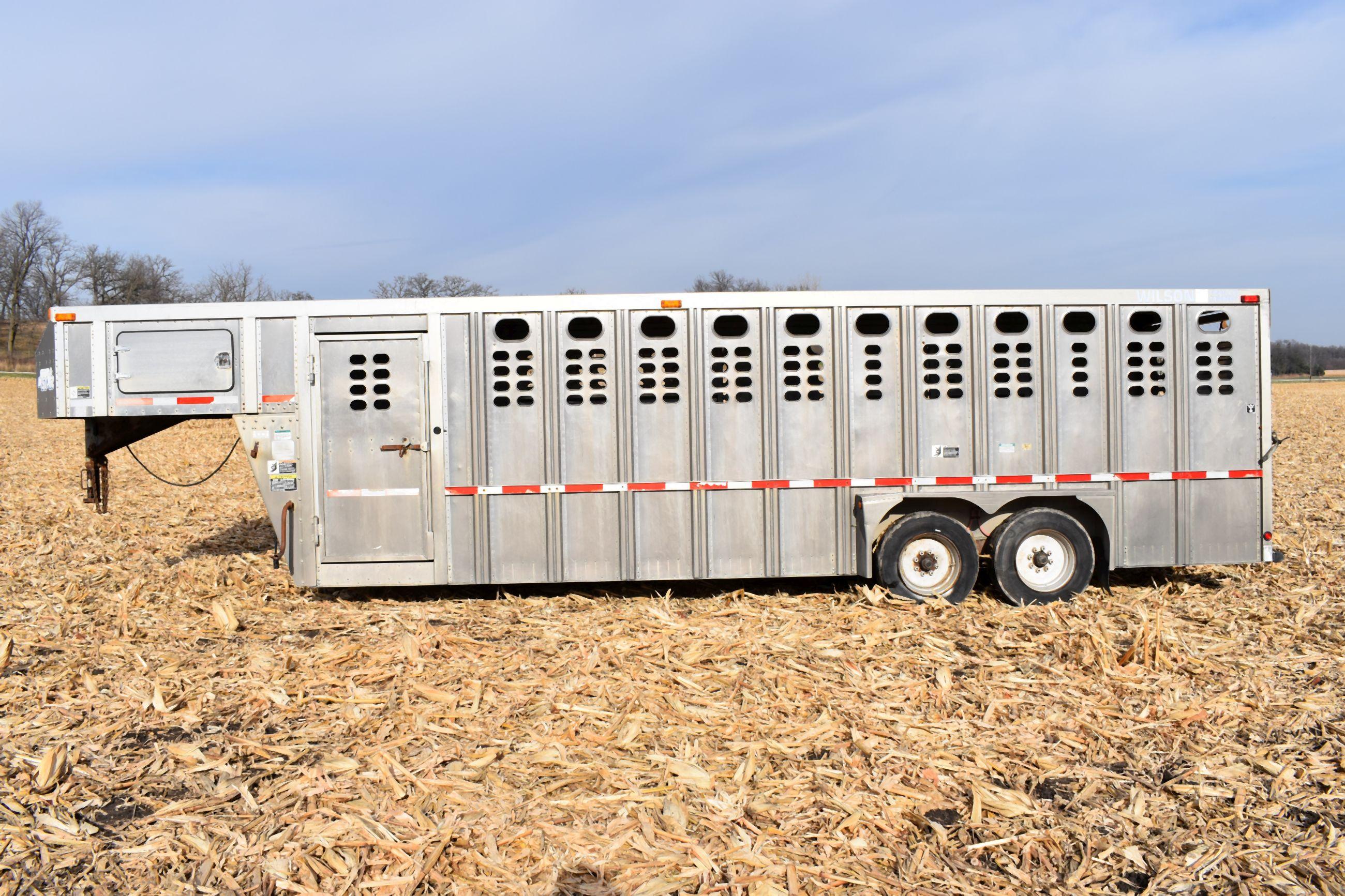 2002 Wilson Super Star All Aluminum Gooseneck Livestock Trailer, 24’x7’, 3 Compartments, 8000 lbs Ta