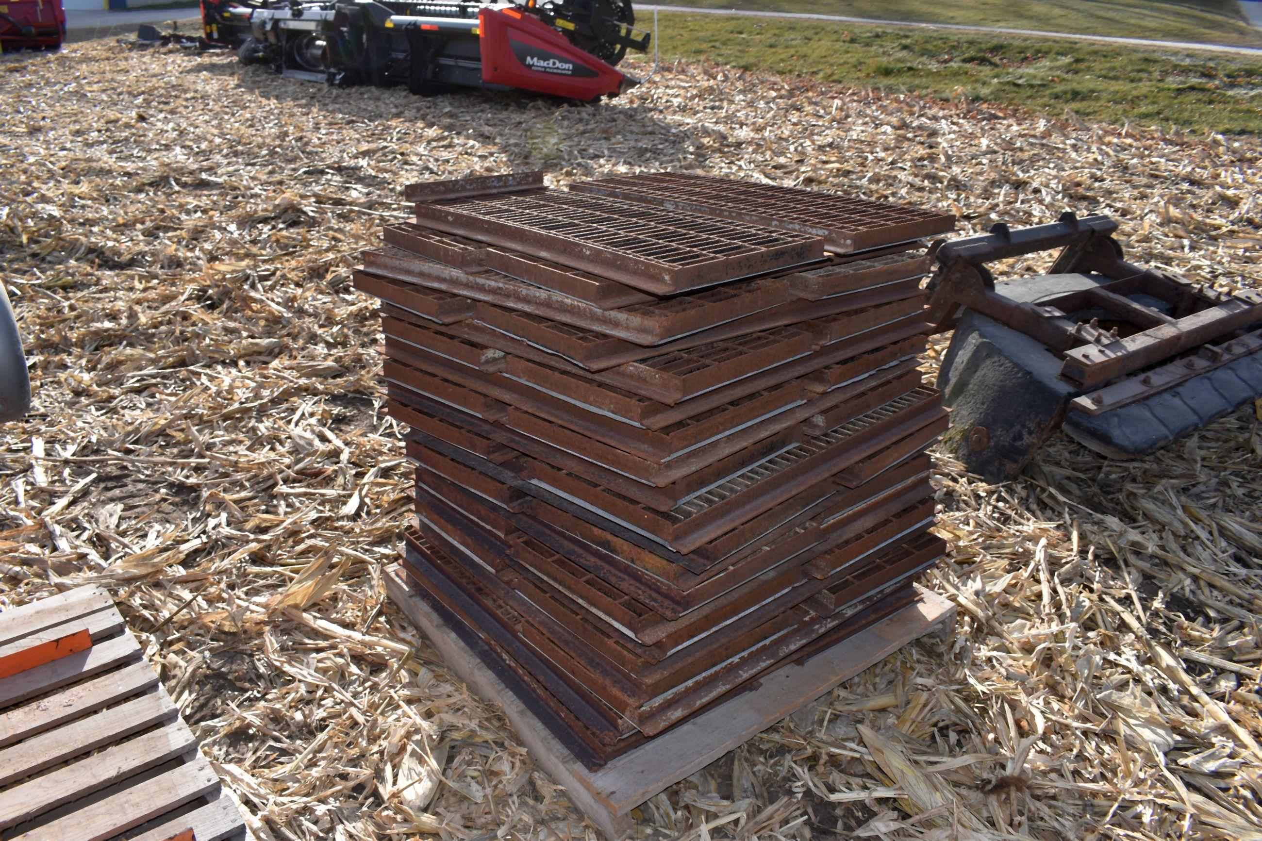 Approx. 150 Steel Aeration Floor Grates 3’ x 17”