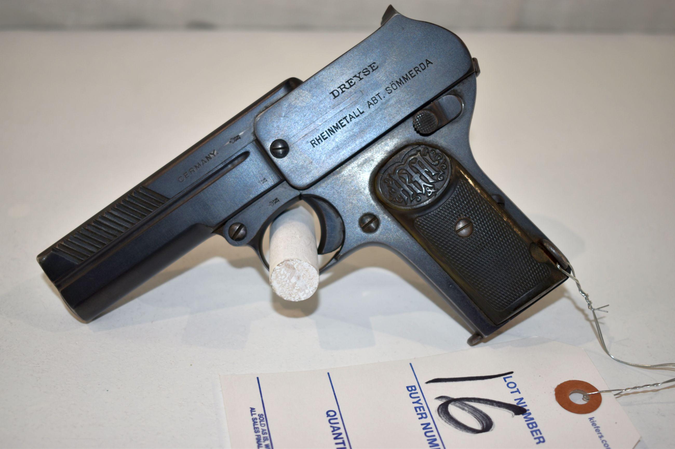 Dreysc Germany Made 9MM Semi Auto Pistol, SN: 237151, one magazine