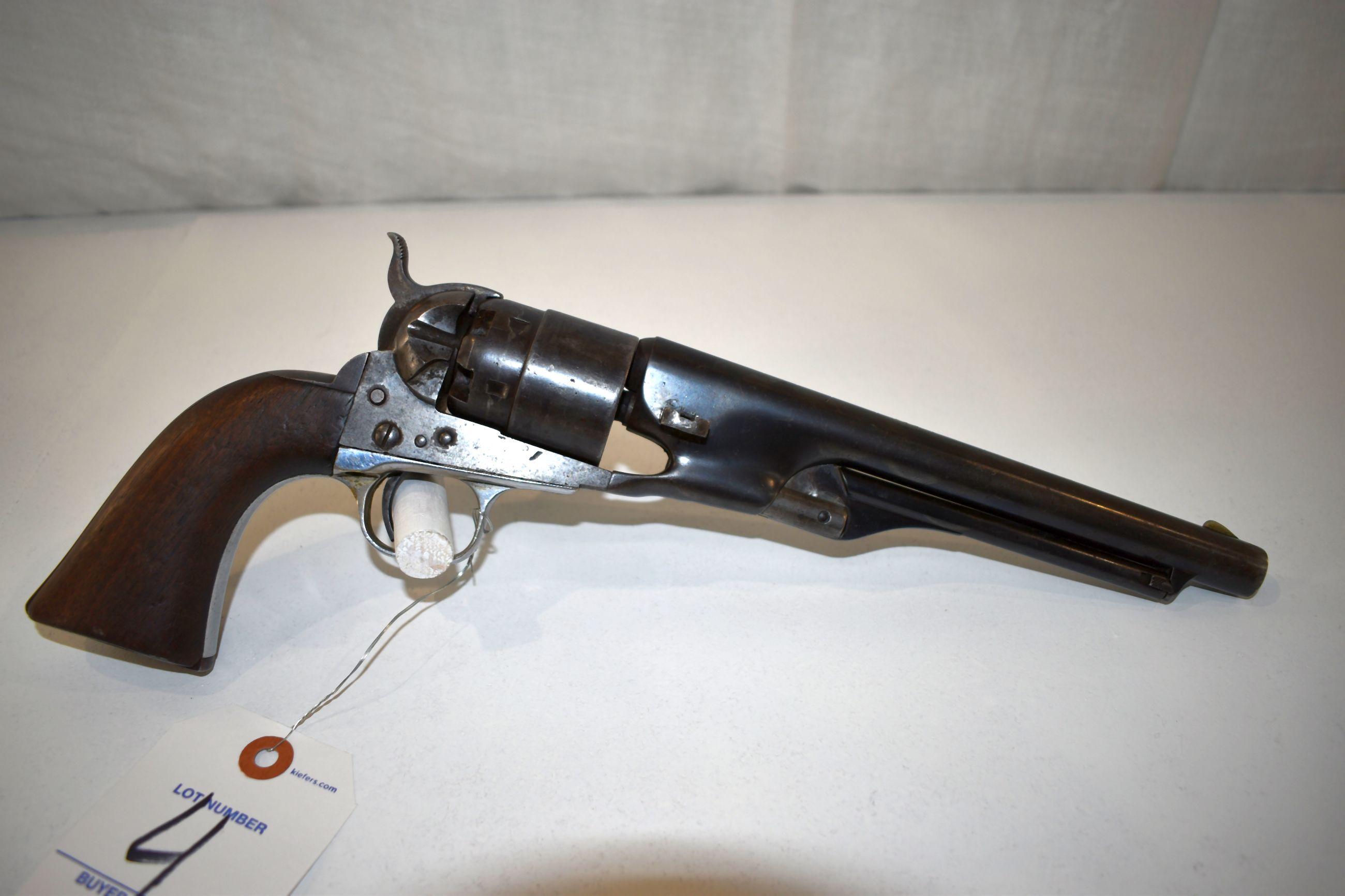 Colt 1860 Army Model 44 Cal. 6 Shot Percussion Revolver, SN: 8142, all visable serial numbers match