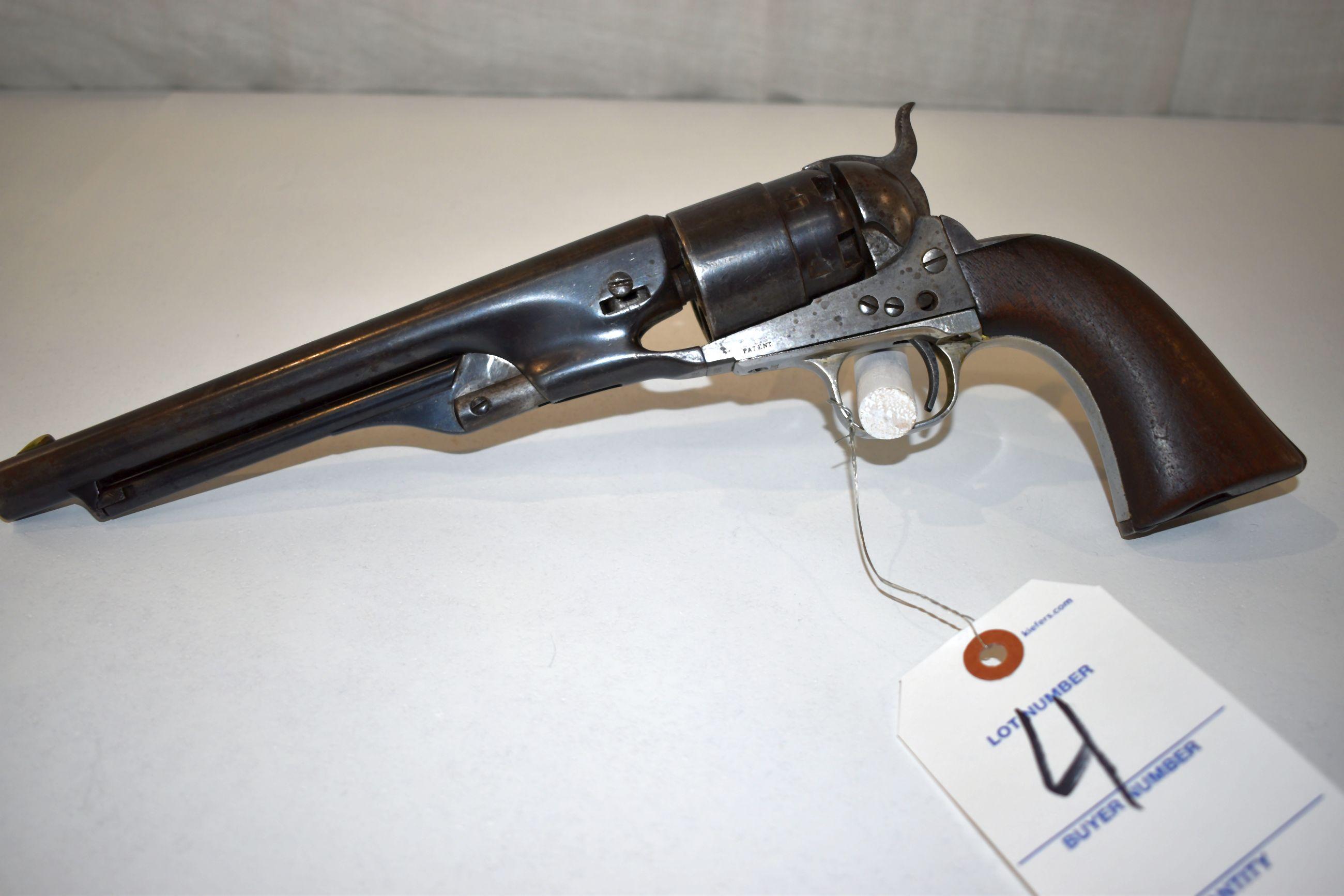 Colt 1860 Army Model 44 Cal. 6 Shot Percussion Revolver, SN: 8142, all visable serial numbers match