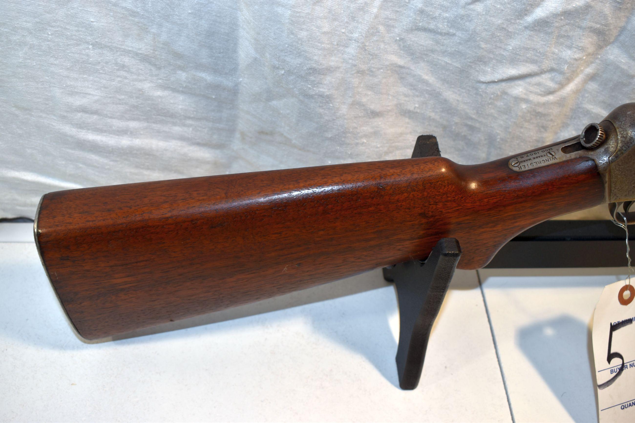 Winchester Model 1907 S.L. Semi Auto Rifle, 351 Cal., Magazine, SN: 19656, 20" Round Barrel