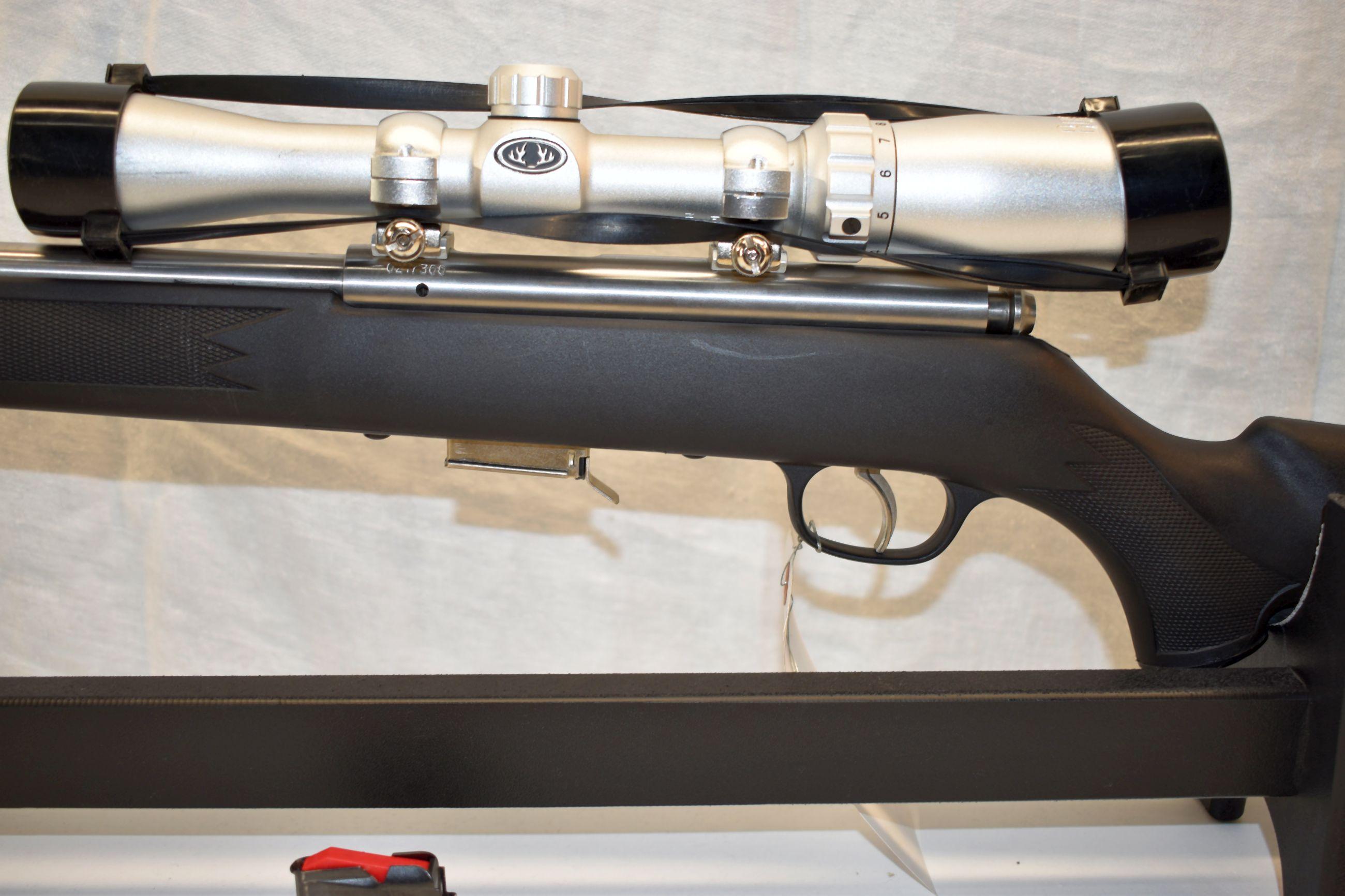 Savage Model 93R17 Bolt Action Rifle, 17HMR Cal., SS Barrel, Synthetic Stock, SN: 0217300, Bushnell