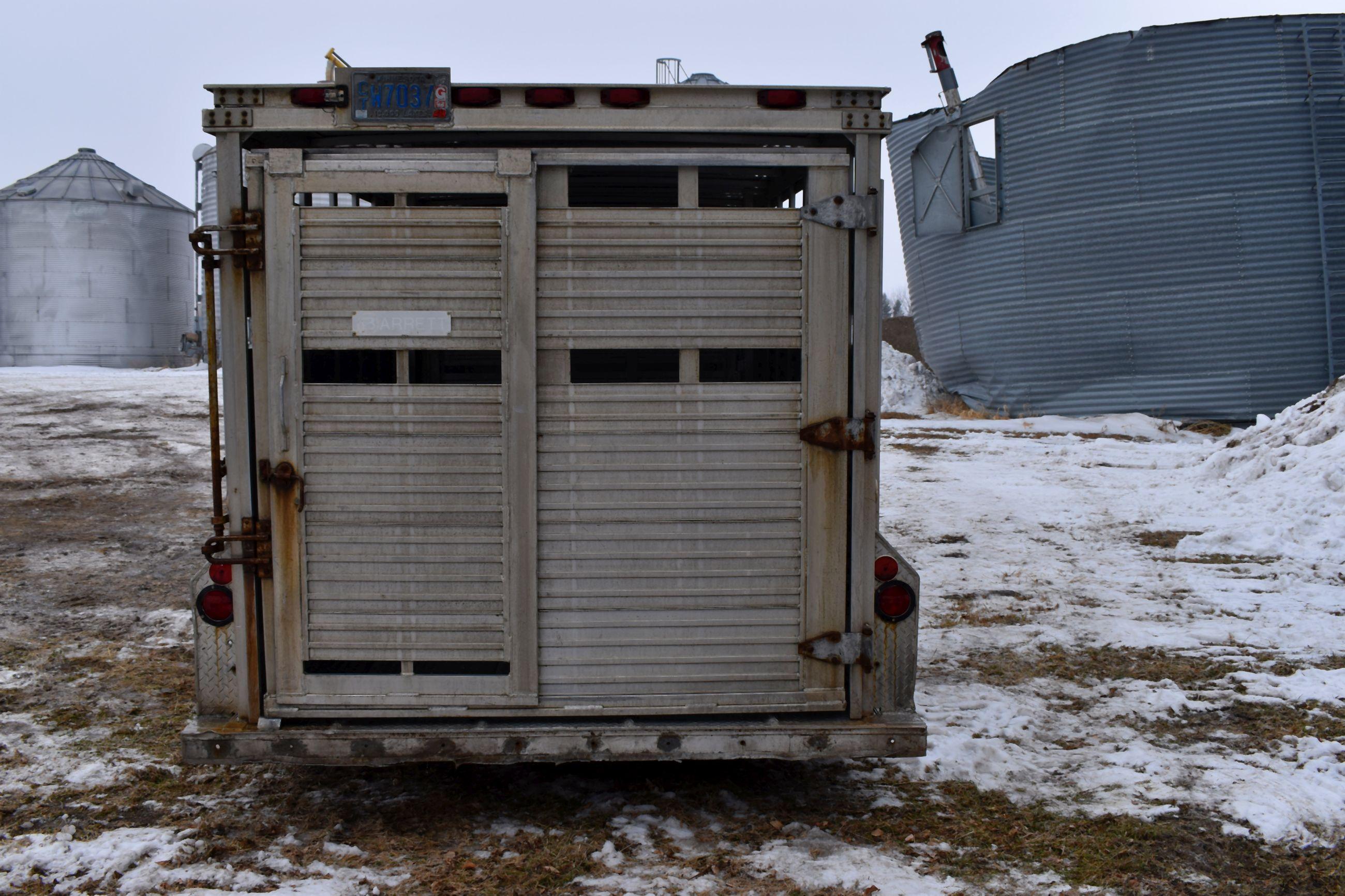 1984 Barrett 7’x24’ Gooseneck Trailer, Aluminum, Single Swing Gate, Swing Door, Spring Tandem Axle,