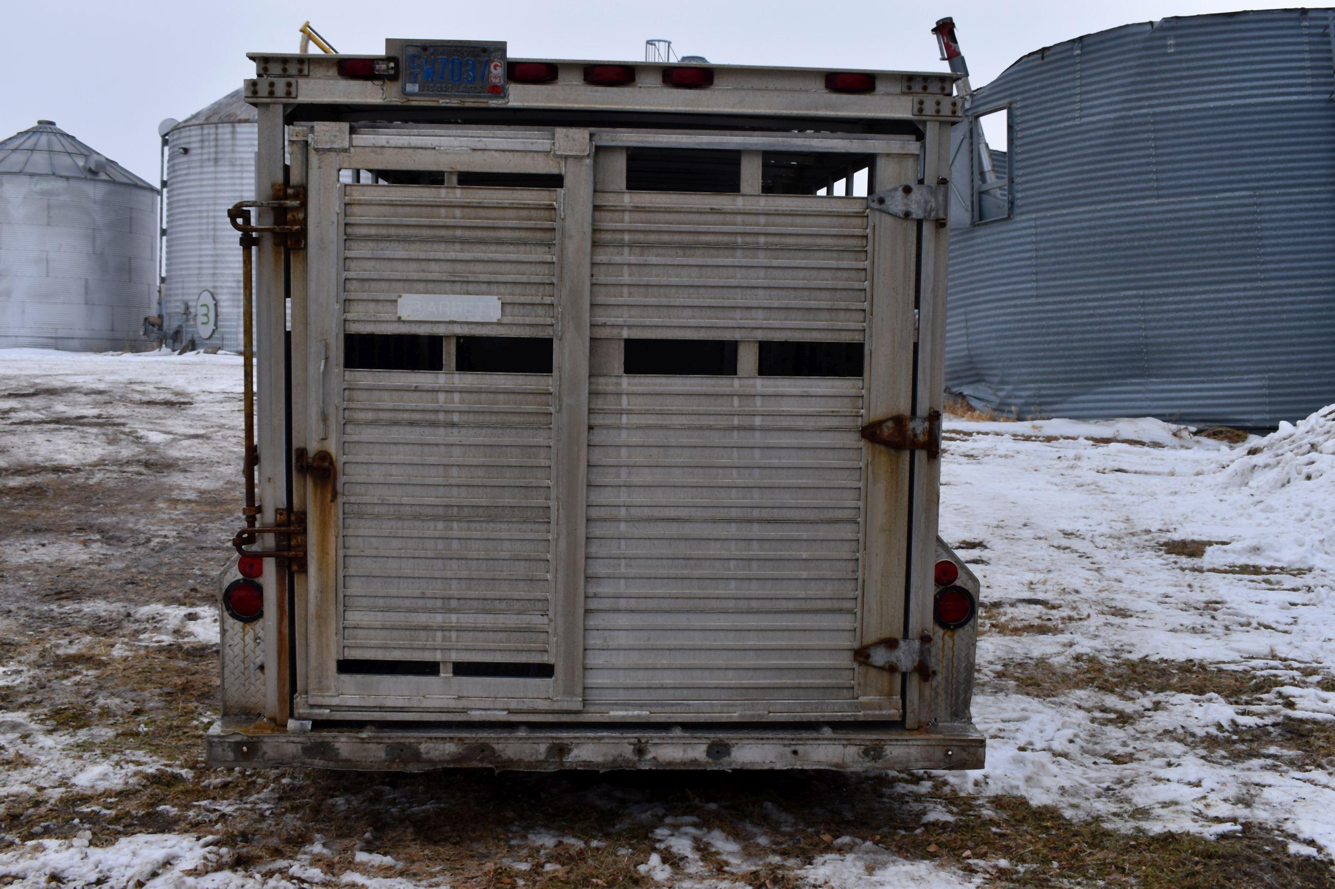 1984 Barrett 7’x24’ Gooseneck Trailer, Aluminum, Single Swing Gate, Swing Door, Spring Tandem Axle,