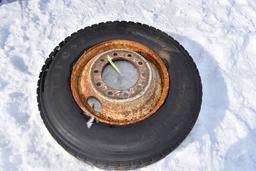 295/75R22.5 Tire on Steel Rim