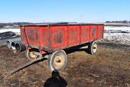 Steel Sided Barge Box With Hoist On Running Gear with Assorted Tile T's & Elbows