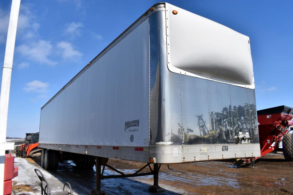 2001 Trailmobile 42' Semi Tender Van Trailer Swing Rear Doors, Air Ride, 2-1650 Gallon Poly Tanks,