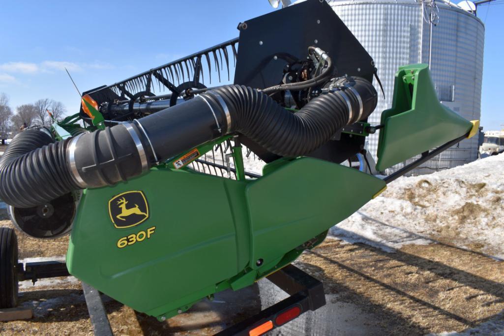 2013 John Deere 630F HydraFlex Bean Platform, Crary Air Reel, 30', Single Point Hookup, Full Finger