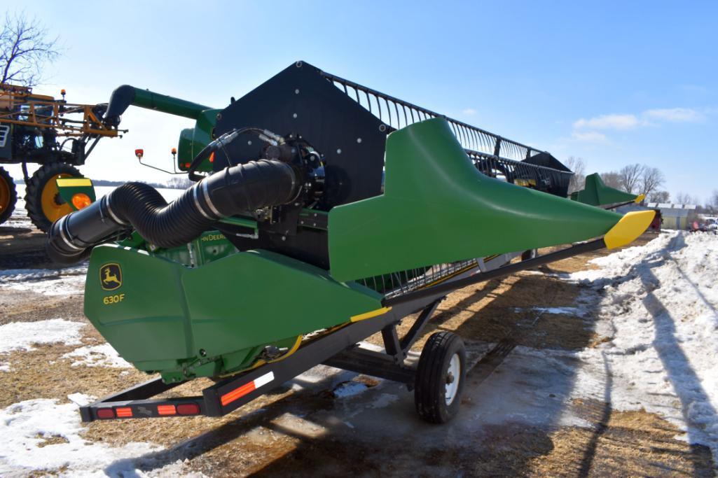 2013 John Deere 630F HydraFlex Bean Platform, Crary Air Reel, 30', Single Point Hookup, Full Finger