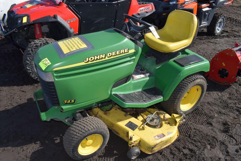 John Deere 345 Garden Tractor, 53" Mower Deck, 201