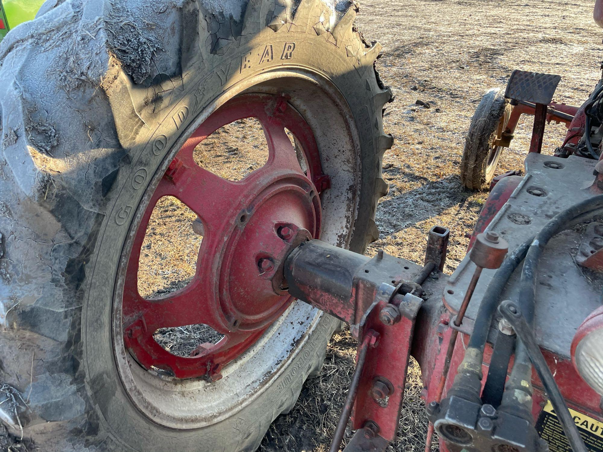 Farmall M Tractor, Wide Front, Gas, 13.9x38 Tires, Runs Good