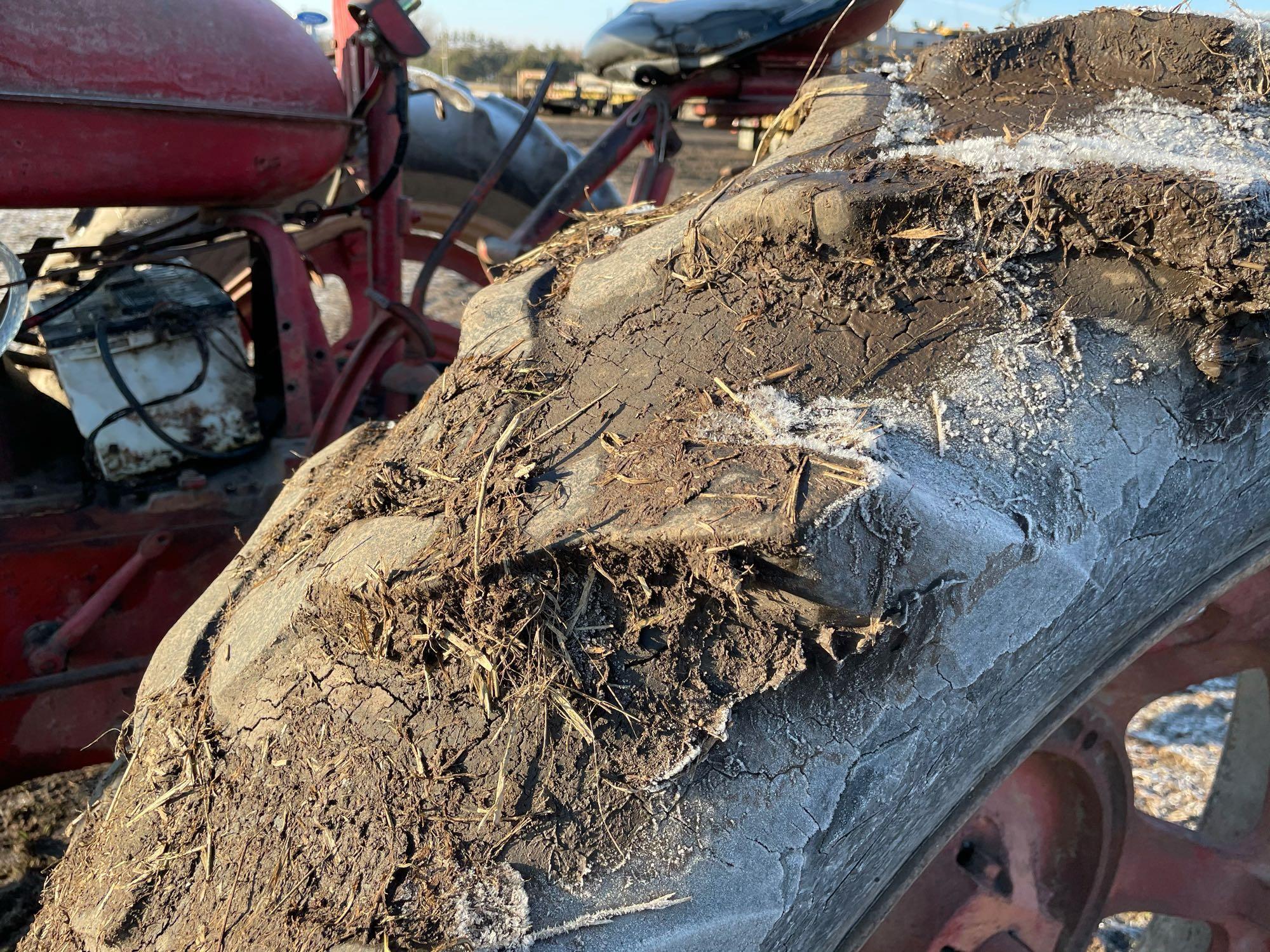 Farmall M Tractor, Wide Front, Gas, 13.9x38 Tires, Runs Good