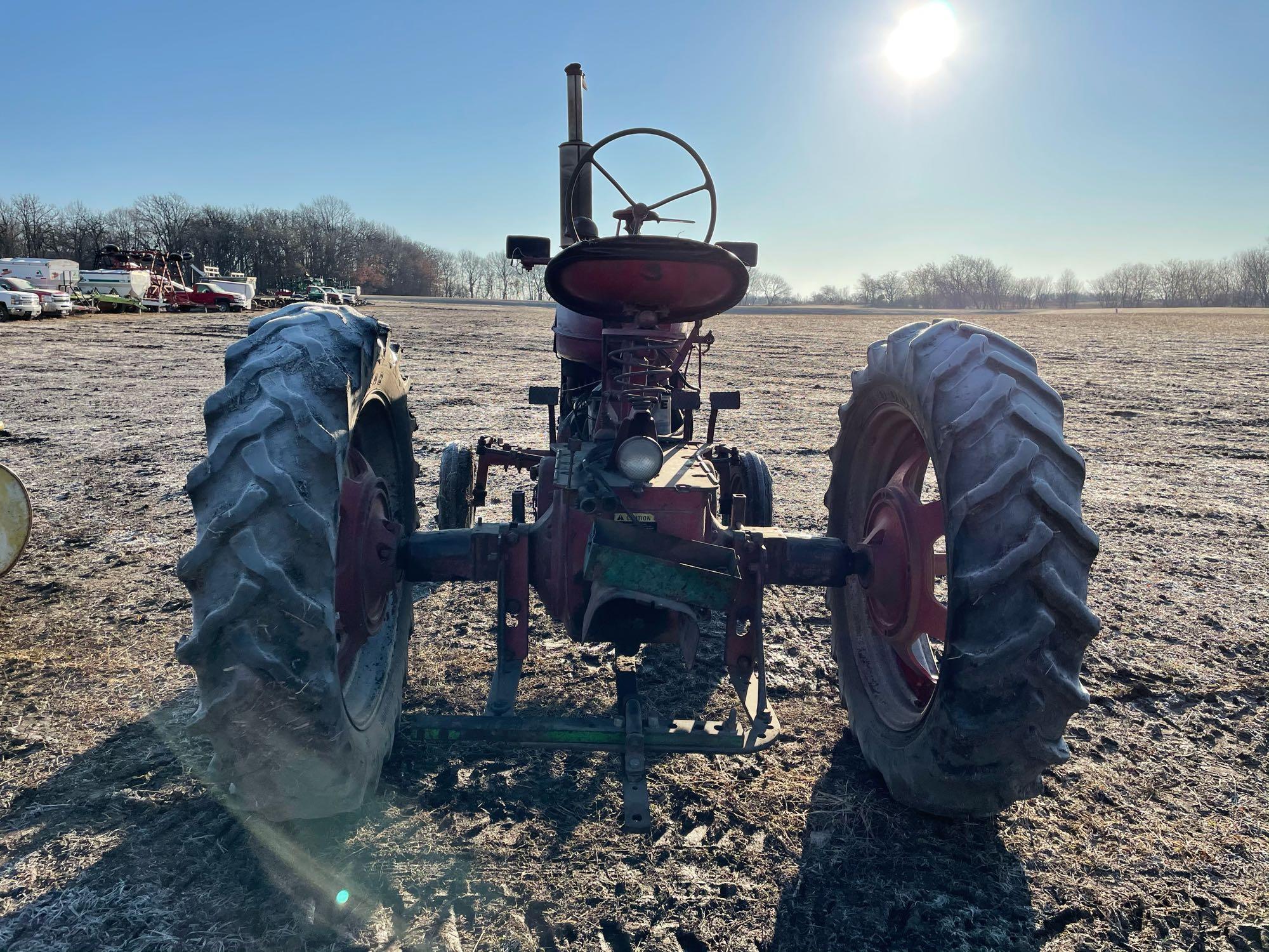 Farmall M Tractor, Wide Front, Gas, 13.9x38 Tires, Runs Good