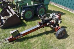 Mighty Murc Hydraulic Wood Splitter, 25" Bed, 5.5HP Motor, on trailer