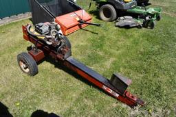 Mighty Murc Hydraulic Wood Splitter, 25" Bed, 5.5HP Motor, on trailer