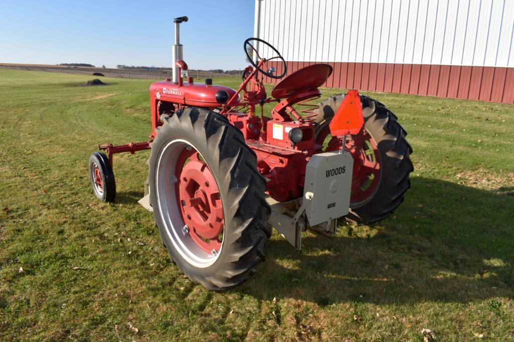 1952 Farmall Super C, Wide Front, Gas, 11.2x36 Tires, Woods L306 72" Belly Mower, Restored, Runs,